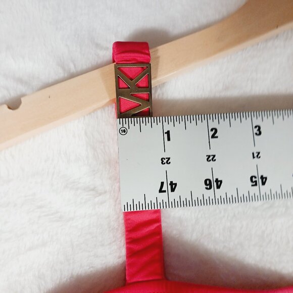 Michael Kors One Piece Swimsuit, Size 10, Coral with Gold MK Accent on Strap - Picture 6 of 14